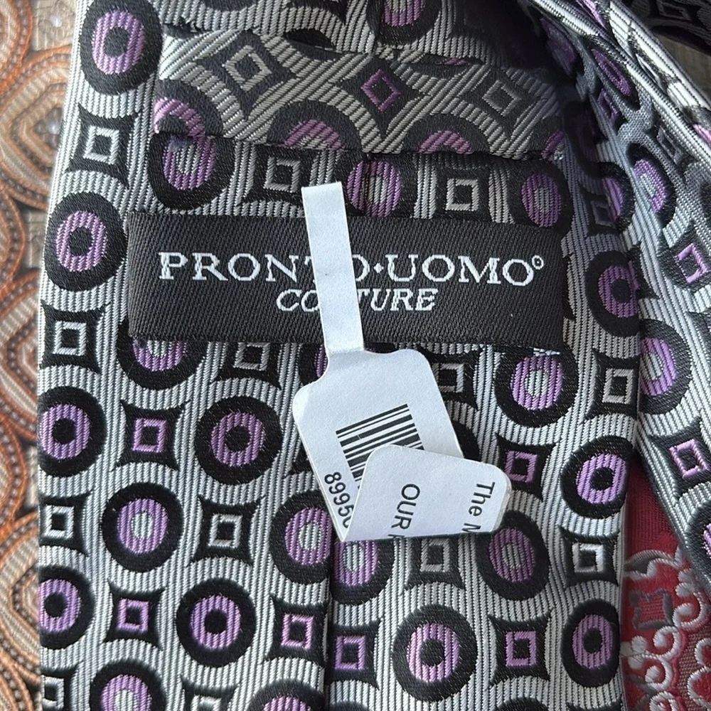 Lot of 3 Pronto Uomo Ties 100% Silk Men's